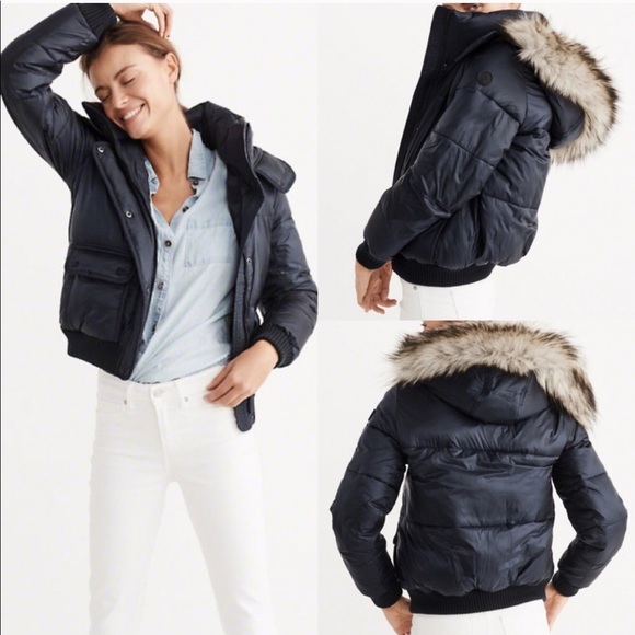 abercrombie & fitch hooded padded jacket